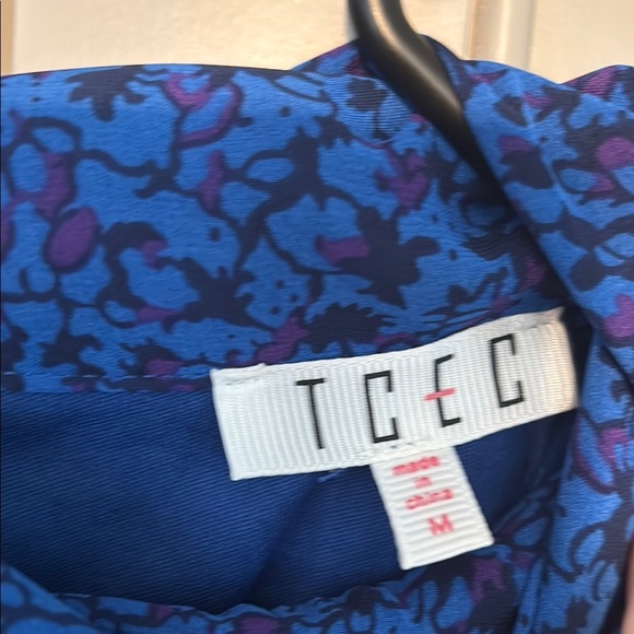 TCEC doll floral print blue midi dress size medium - Picture 6 of 8